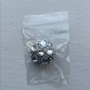 Clear Crystal Cluster Ring - Silver Tone